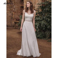 NumberSea Sleeveless Open Back Lace Bocide Chiffon Wedding Dresses