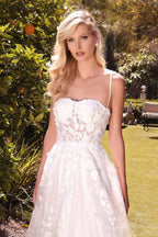 Spaghetti Strap Long Lace Wedding Gown