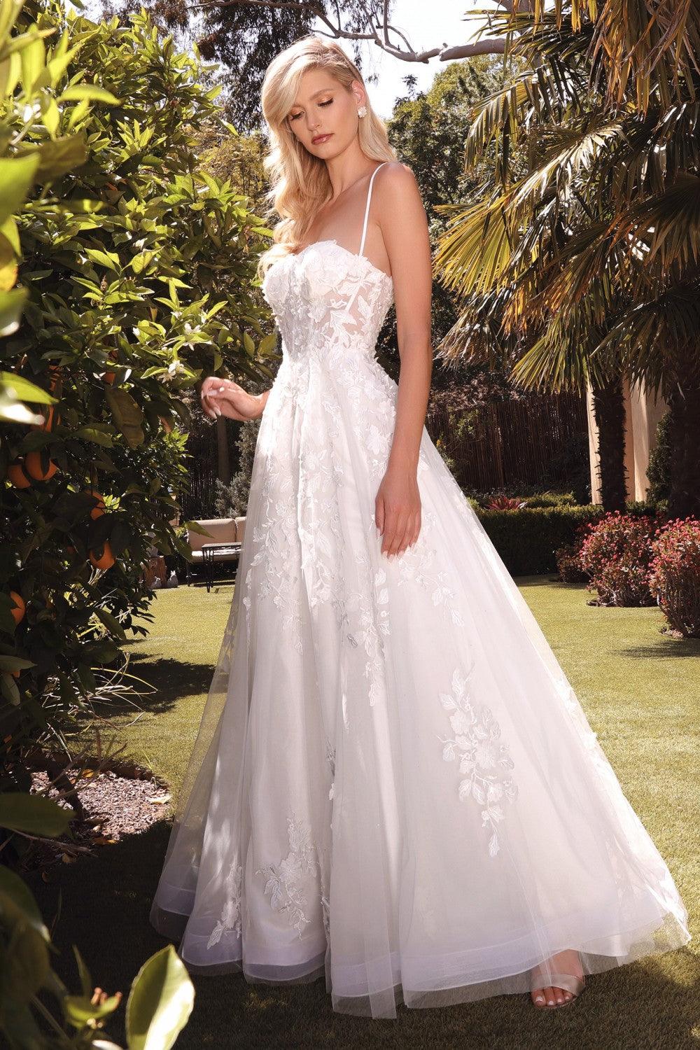Spaghetti Strap Long Lace Wedding Gown