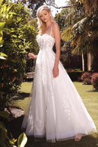 Spaghetti Strap Long Lace Wedding Gown