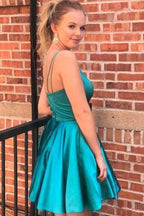 Spaghetti Strap V Neck Short Prom Dress Homecoming Dress