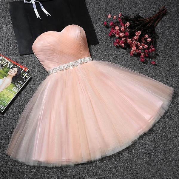Strapless Sweetheart Neck Homecoming Dress Short Prom Dresses