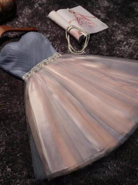 Strapless Sweetheart Neck Homecoming Dress Short Prom Dresses