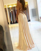 Stunning Spaghetti Straps Satin Evening Dress with Side Slit