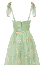 Sweetheart Neck Floor Length Tulle Embroidery Floral Prom Dress