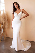 Tie Back Mermaid Wedding Dress