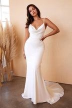 Tie Back Mermaid Wedding Dress