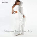 NumberSea Two Piece Wedding Dress Mermaid One Shoulder Sexy