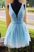 V-Neck Sparkling Beading Short Prom Dress Homecoming Dress