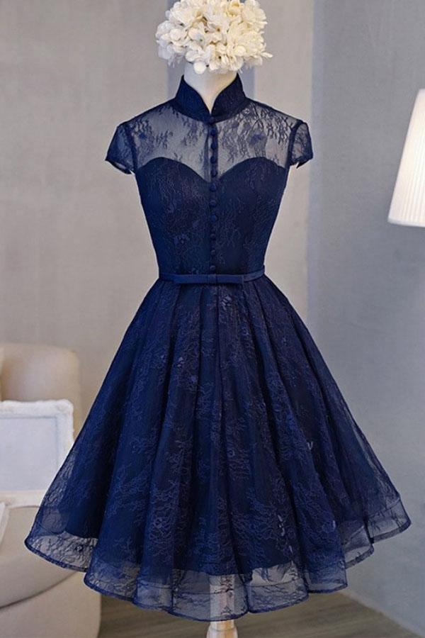 Vintage Cap Sleeves Homecoming Dress Party Dresses