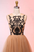 Vintage Short Tulle Appliques Homecoming Dress Short Prom Dress