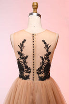Vintage Short Tulle Appliques Homecoming Dress Short Prom Dress