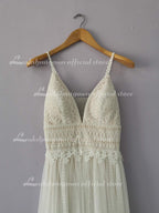 NumberSea Wedding Dress Lace V Neck Champagne Wedding Gown Dress Princess