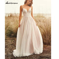 NumberSea Wedding Dress Lace V Neck Champagne Wedding Gown Dress Princess