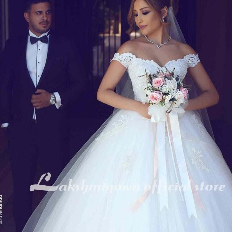 NumberSea Wedding Dresses with Lace Sweep Train Ball Gown