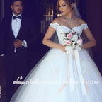 NumberSea Wedding Dresses with Lace Sweep Train Ball Gown