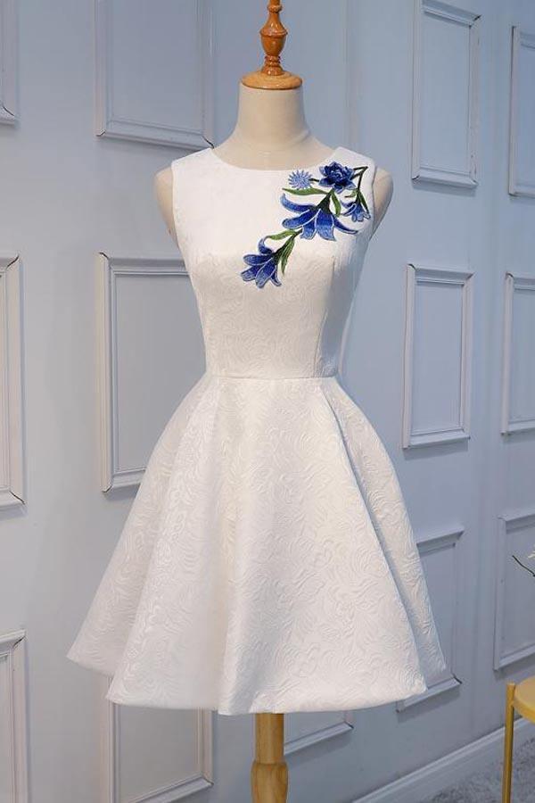Lace Applique Short Prom Dresses Homecoming Dresses