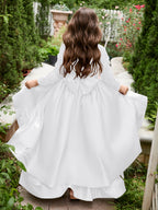 A-line Satin Asymmetrical Flower Girl Dress