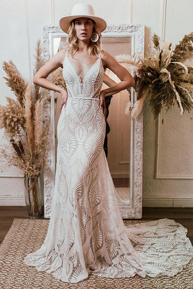 Numbersea Willowby Bohemian Lace Wedding Dress Real Photo