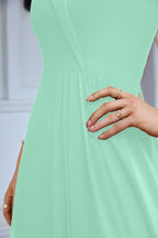 Women's thin strap off the shoulder bridesmaid mopping the floor evening dress 28093