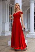 Women's thin strap off the shoulder bridesmaid mopping the floor evening dress 28093